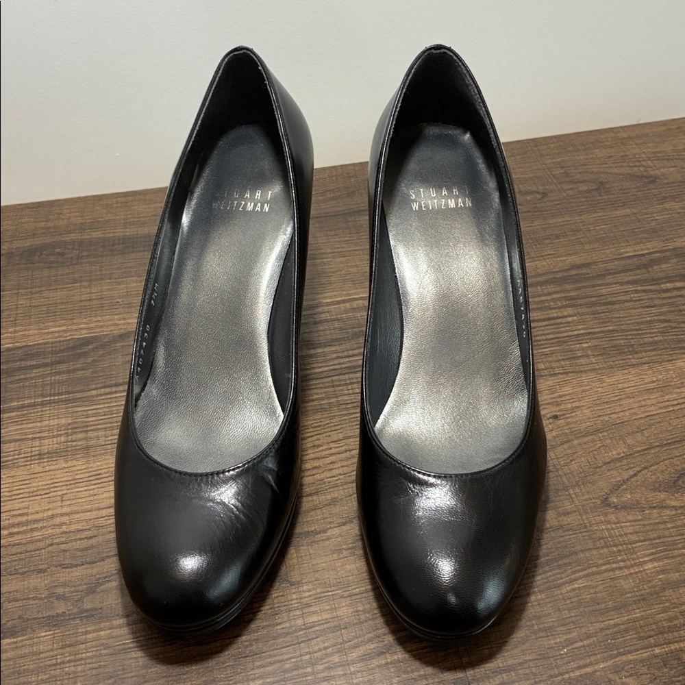 Stuart Weitzman Black Leather Heels